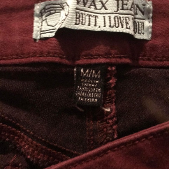 Denim Shorts (Burgundy) - Picture 2 of 4
